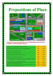 English Worksheet: Prepositions of Place