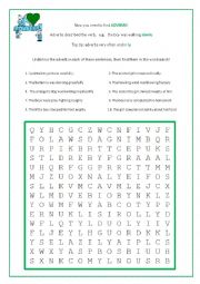 English Worksheet: Adverbs Word Search