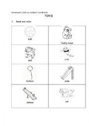 English Worksheet: toy( pre-starter)