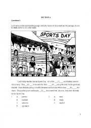 English Worksheet: MULTIPLE CHOICE READING COMPREHENSION TASK