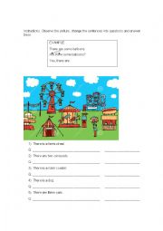 English Worksheet: there is and there are