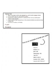 English Worksheet: Speaking: Buying a Camera