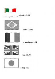 English Worksheet: Countries and prices
