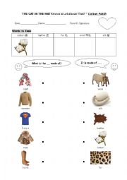 English Worksheet: The Cat in The Hat (about healthy diet)