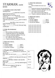 English Worksheet: Starman David Bowie