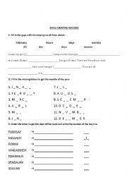 English Worksheet: Routines 