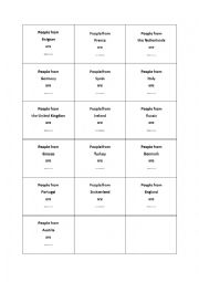English Worksheet: Nationalities