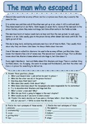 English Worksheet: The man who escaped 1