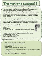 English Worksheet: The man who escaped 2