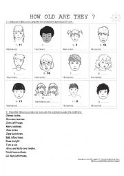 English Worksheet: How old are they ? GAME