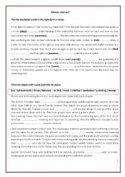 English Worksheet: Money and evil