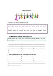 English Worksheet: Using songs to practice simple past
