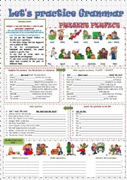 English Worksheet: PRESENT PERFECT LETS PRACTICE GRAMMAR