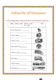 English Worksheet: ADVERBS OF MANNER