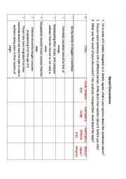 English Worksheet: Speed Discussions Speaking Activity