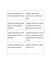 English Worksheet: Convince your friend speaking activity