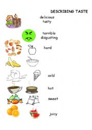 English Worksheet: Flavor and Texture of Food Picture Dictionary