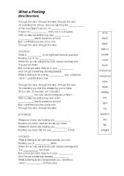 English Worksheet: What a feeling - One Direction