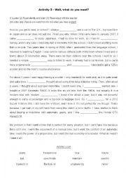 English Worksheet: Short listening and reading comprehension with gapfill - Intermediate - 3 activities