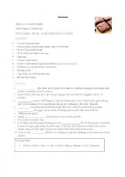 English Worksheet: Brownie receipe