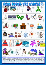 English Worksheet: Winter pictionary