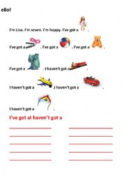 English Worksheet: have got havent got