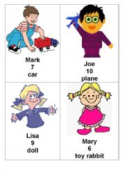 English Worksheet: What is His Her name-age-favourite toy