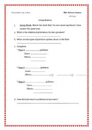 Pollution, a threat to our environment Group Session 9th Form