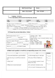 mid term 1 test 7th grade