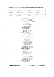 English Worksheet: Modals with Madness: Must be Love