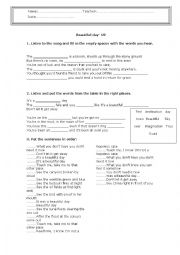 English Worksheet: Beautiful day