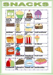 English Worksheet: SNACKS