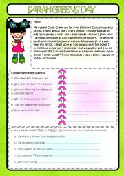 English Worksheet: Sarah Greens day