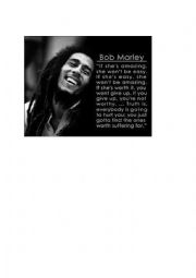 English Worksheet: Bob Marleys wise words