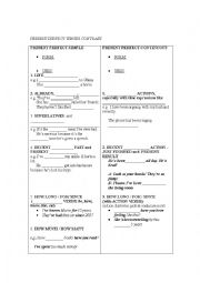 English Worksheet: PRESENT PERFECT TENSES CONTRAST