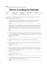 English Worksheet: Themes in Looking for Alibrandi