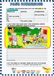 English Worksheet: Past continuous : two page practice