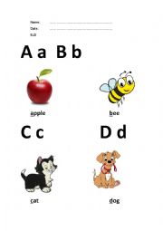 learn the alphabet: letters a,b,c,d