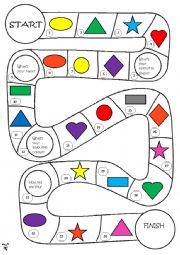 English Worksheet: Shapes boardgame