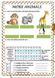 English Worksheet: ANIMALS 