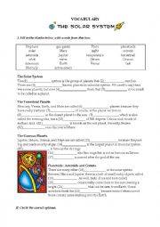 English Worksheet: SOLAR SYSTEM