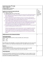 English Worksheet: vocabulary lesson plan