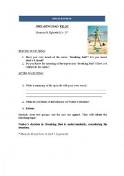 English Worksheet: Breaking Bad Pilot Viewing Sheet