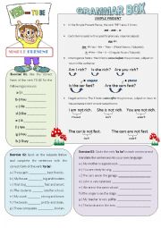 English Worksheet: VERB BE - SIMPLE PRESENT