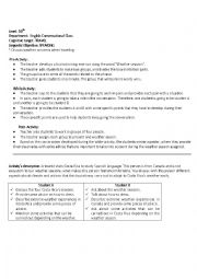 lesson plan based on speakings skill