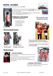 English Worksheet: The Royal Guards