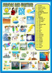 English Worksheet: Seasons and weather : new matching