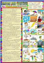 English Worksheet: Weather and seasons : in sentences