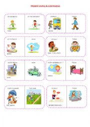 PRESENT SIMPLE AND CONTINUOUS SPEAKING CARDS