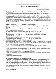 English Worksheet: A STREETCAR NAMED DESIRE